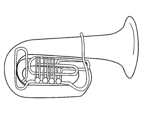 Desenhos De Instrumento Tuba Para Colorir Pintar E Imprimir