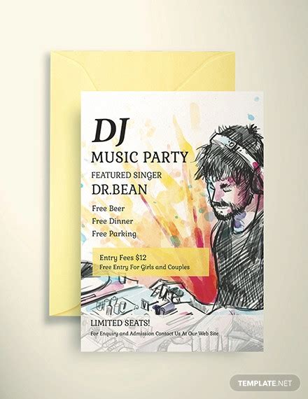 15 Dj Party Invitation Designs And Templates Psd Ai