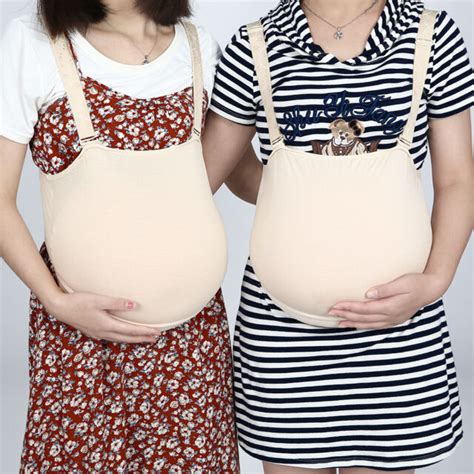 Silicone Fake Belly Artificial Pregnancy Baby Bump Tummy Pregnant 3 4