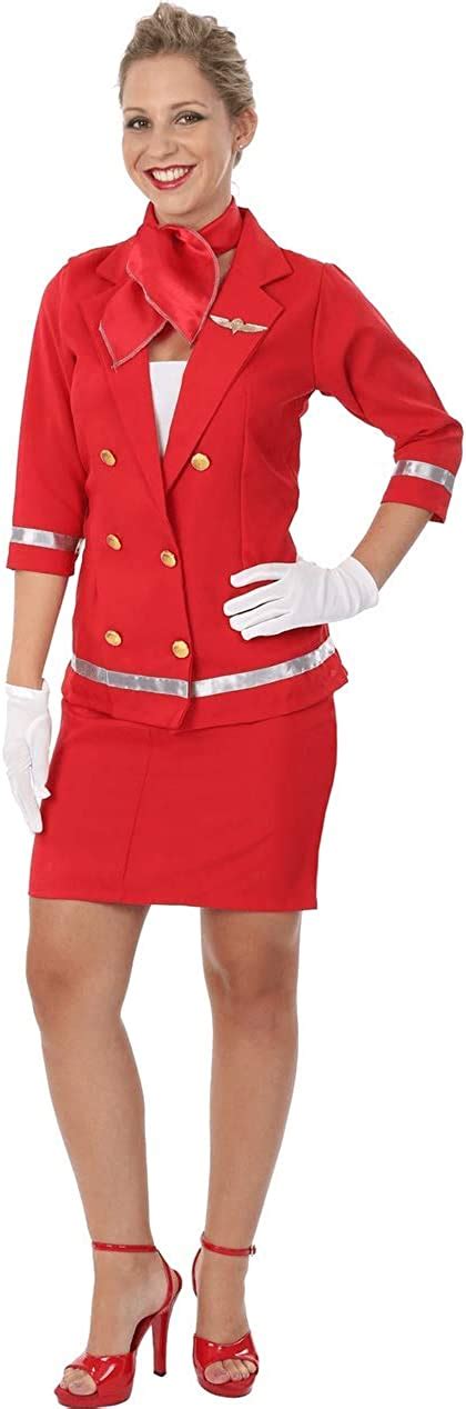 Orion Costumes Womens Sexy Red Air Hostess Flight Attendant Cabin Crew