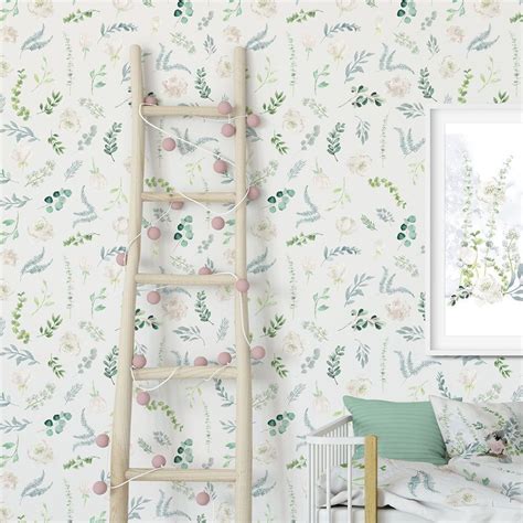 Maybe you would like to learn more about one of these? Floral Removable Nursery Wallpaper. Leafy Green Watercolor peel and stick Wallpaper. Shabby chic ...