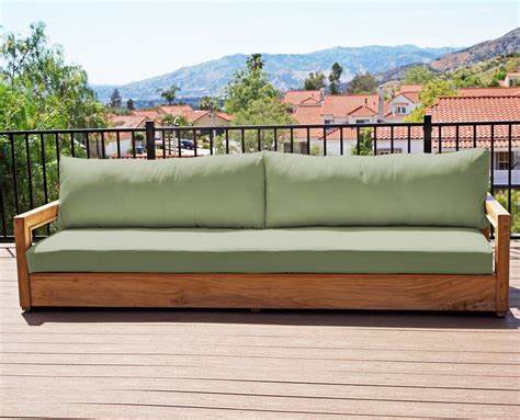 Chatsworth Teak Outdoor Deluxe Sofa Sunbrella Cushion Resin Patio