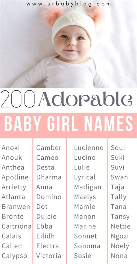 200 Adorable Girl Names The Best Baby Names List Cute Girl Names