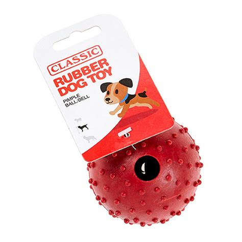 Red Rubber Dog Pimple Ball With Bell Little Pet Warehouse