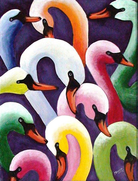 Easy Abstract Paintings To Copy Abstract Swan Painting