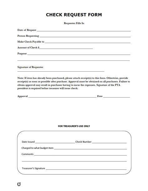 Free Check Request Forms Pdf Word Excel