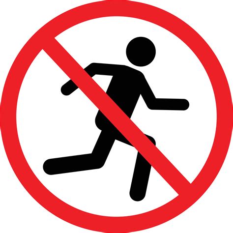 No Running On White Background Do Not Run Sign No Run Symbol Running