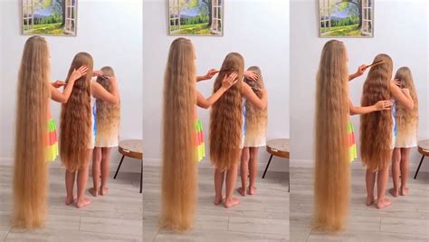 real life rapunzel with 6ft long hair reveals her daughters also have iconic locks daily star