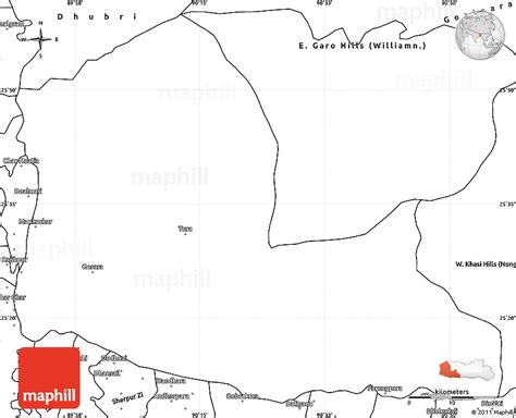 Blank Simple Map Of W Garo Hills Tura