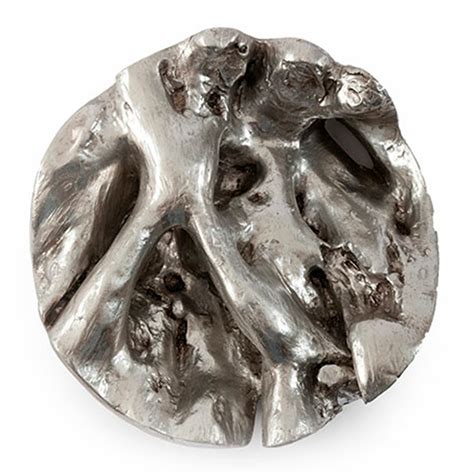 Cast Root Wall Tile Resin Silver Leaf Round By Phillips Collection