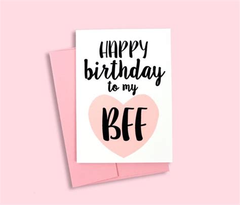 Happy Birthday To My Bff Card Greeting Card Best Friend Etsy