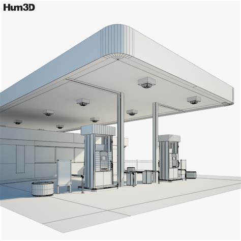 Sunoco Gas Station 001 3d Model Download Architecture On