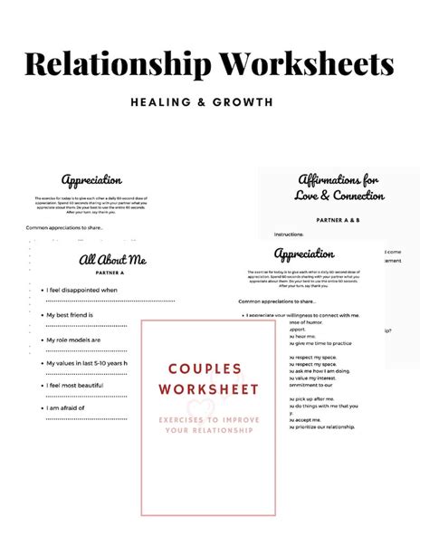 Couples Therapy 45 Page Workbook Relationship Workbook Has Etsy