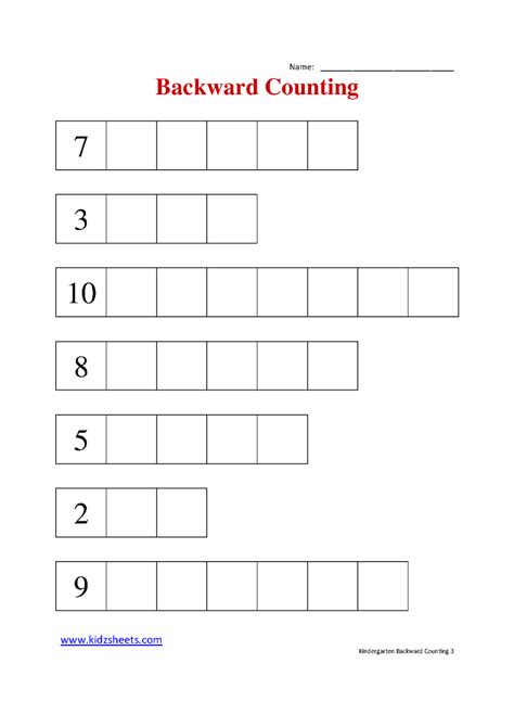 19 Counting Backwards From 30 Worksheets