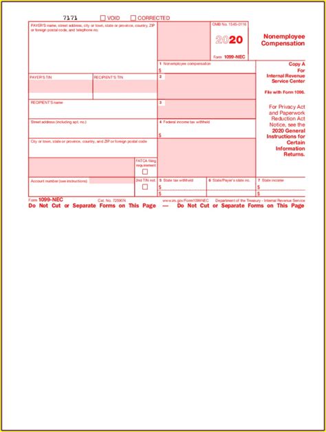 Printable 1099 Form Independent Contractor Form Resume Examples