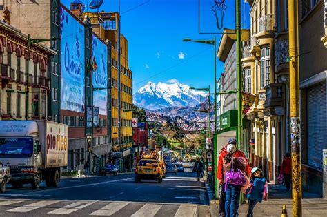 Streets Of La Pazbolivia Snowy Mountains Of La Paz Boliv Flickr