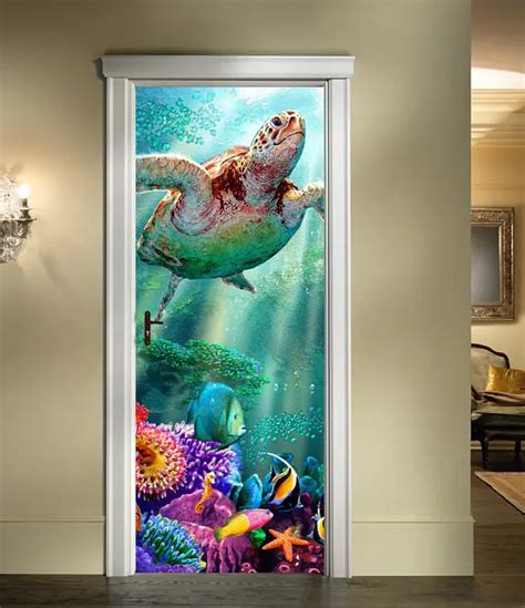 3d Sea Turtle Door Sticker For Bedroom Living Room T Art Pvc