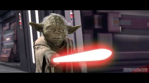 Red Lightsaber Yoda Vs Blue Lightsaber Sidious Youtube