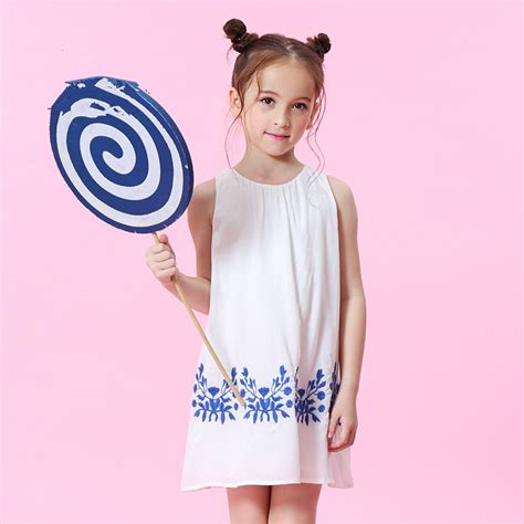 Wlmonsoon Brands Child 2018 Summer New Girls Dress Sleeveless Children