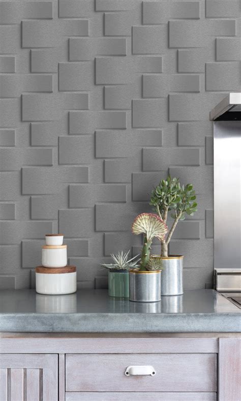 Modern Geometric Wallpaper Sleek 3d Tile Wallpaper R6641 Walls