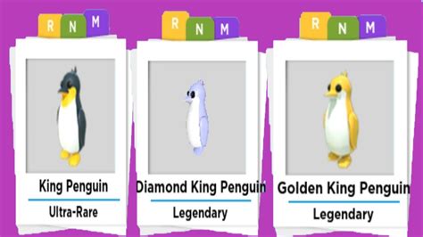 All 3 King Penguins Neon And Mega Neon In Adopt Me Youtube