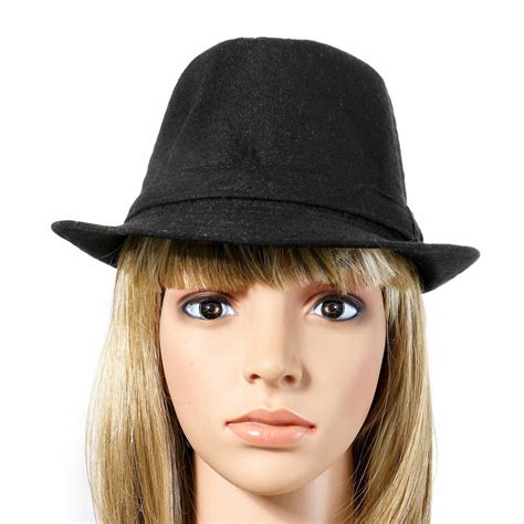 Mens Womens Classic Thick Short Brim Manhattan Gangster Trilby Cap