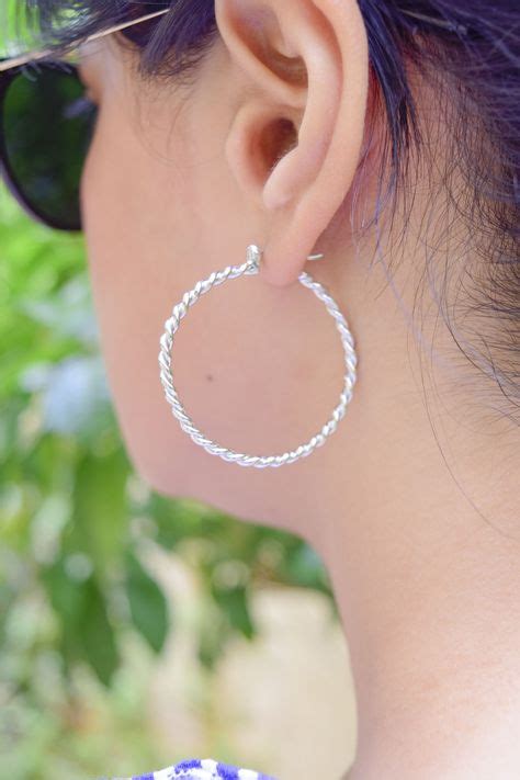 Rope Hoop Earring For Women In 14k White Gold Hoop Earrings Womens Earrings Earrings