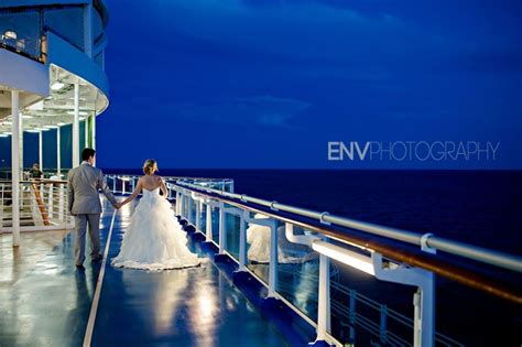 Princess Cruise Destination Wedding Photography On Ship At Night