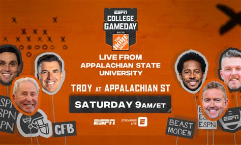 ESPNs College GameDay Built By The Home Depot Travels To Appalachian State And Boone N C For