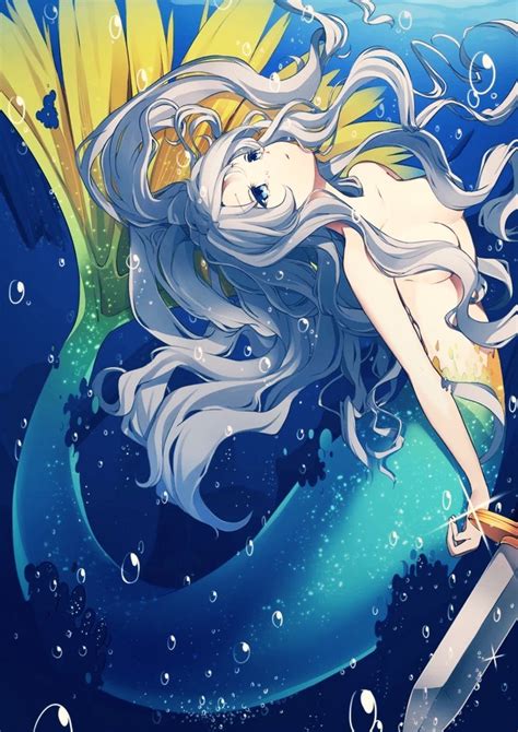 anime animegirl mermaid beautiful
