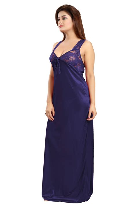 Buy Be You Navy Blue Solid Women Nighty Night Dress Online Get 25 Off