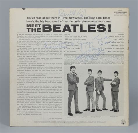 Lot 566 Signed Meet The Beatles Album Thanks For Jabs Case Auctions