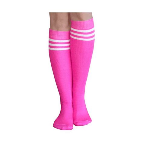 Neon Pink Tube Socks 50 Liked On Polyvore Featuring Intimates Hosiery Socks Neon Pink