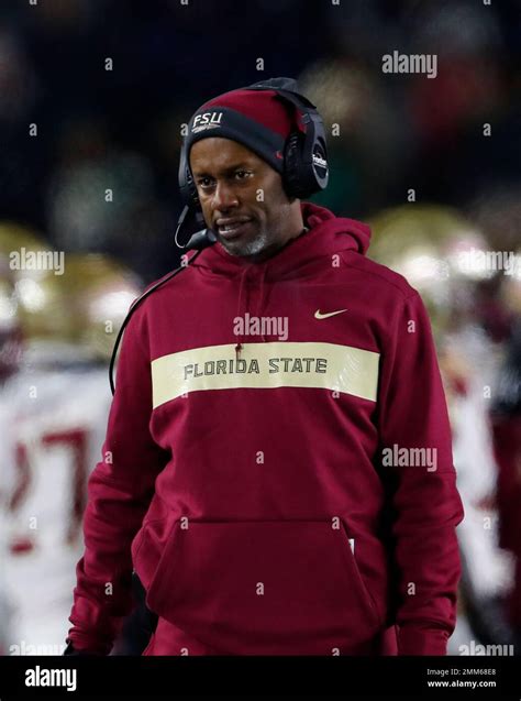 Florida State Head Coach Willie Taggart Watches Against Notre Dame In The Second Half Of An Ncaa