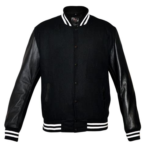Mens Mj591 Lightweight Wool With Real Leather Premium Varsity Letterman