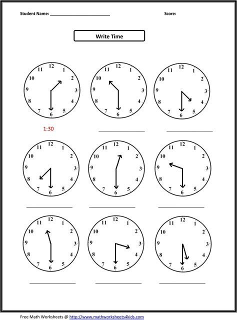 Printable Clock Worksheets Printable Blank World