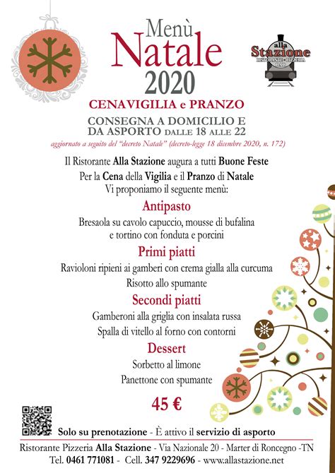 Menù Natale 2020 Alla Stazione Hotel Ristorante Pizzeria Bar