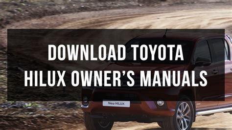 Download Toyota Hilux Owners Manuals Free Pdf Youtube