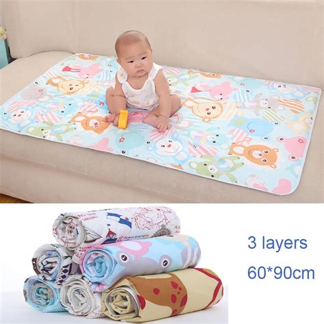 3 Layers Baby Changing Pads Covers Diapering Separate Pee Mat Reusable