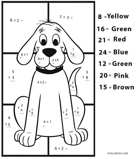 Find out our collection of color by number multiplication here. Free Printable Math Coloring Pages For Kids | Cool2bKids