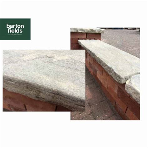 Natural Sandstone Reclaimed Style Double Wall Coping Stone In Grey