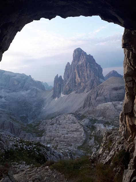 Taken From An Old Ww1 Tunnel In The Dolomite Mountains In Italy Travel