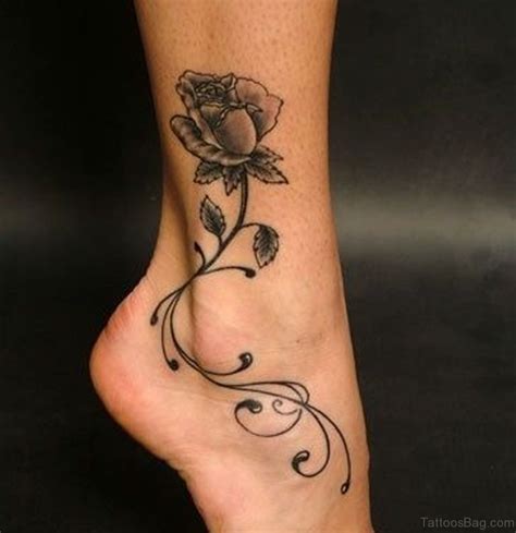 Ankle tattoos are very versatile. 41Good Looking Rose Tattoos For Ankle