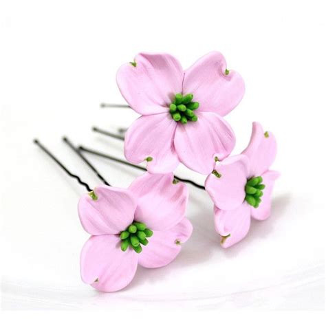Pink Dogwood Hair Pins Bridal White Hair Flowers Hair Pins Flowers