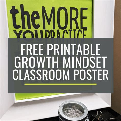 Free Printable Growth Mindset Classroom Poster Kindergartenworks