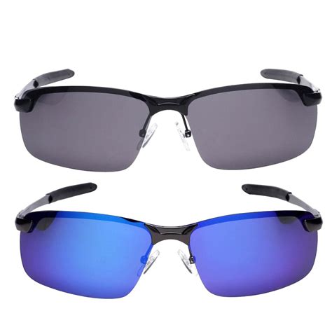 Men Women Metal Frame Polarized Sunglasses Male Cycling Eyewear Sports Aviator Mirrored Lens