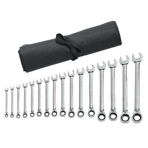 Gearwrench Reversible Ratcheting Combination Wrench Set With Roll 16