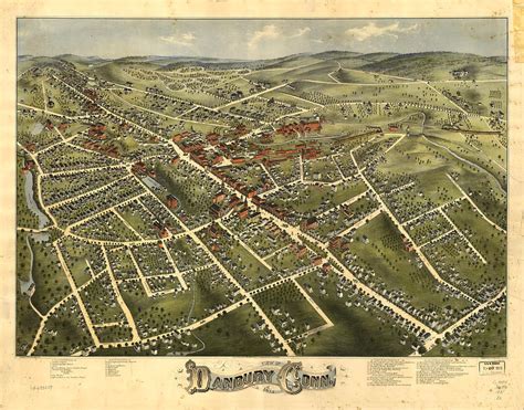 Vintage Pictorial Map Of Bangor Maine Drawing By Cartographyassociates