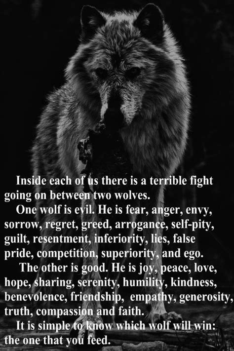 Dont Feed The Bad Wolf Self Pity Spiritual Life Wolf Quotes