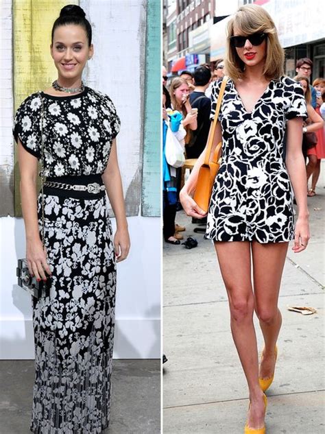 Monochrome Florals Taylor Swift Or Katy Perry Fashion Face Off